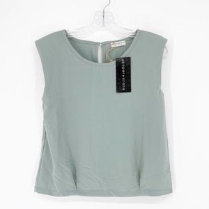 Paper Crane Sleeveless Padded Shoulder Boxy Top Small